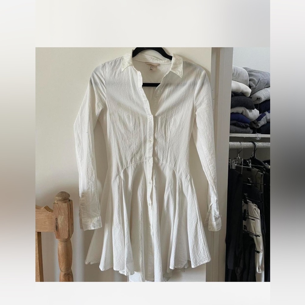 H&M white shirt dress